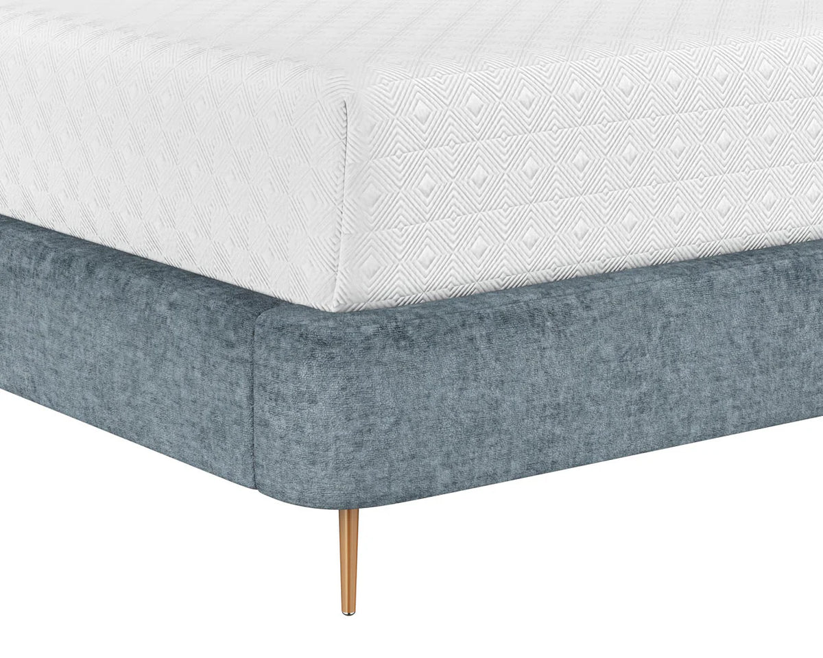 Tierra French Blue Chenille & Gold Bed
