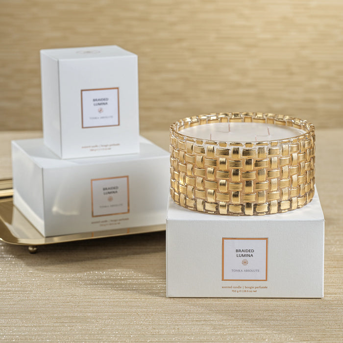Braided Lumina Tonka Absolute Scented Candle - 4 Wick (Set of 4)