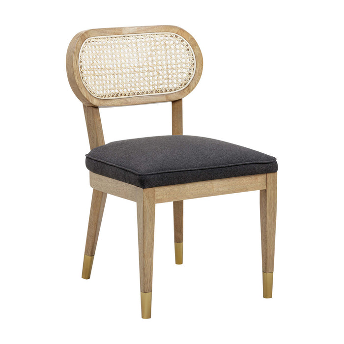 Mazie Black Linen Dining Chair