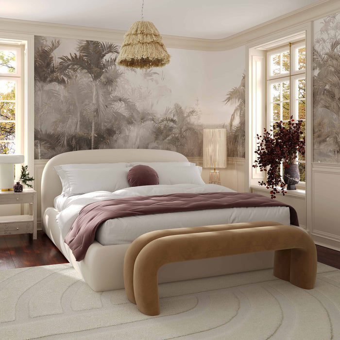 Links Cream Velvet Bed