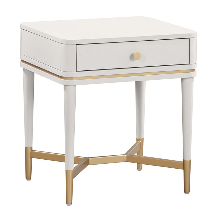 Kace Cream Nightstand - Luxury Living Collection