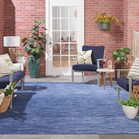Ainslee Indoor/Outdoor Navy Blue Area Rug - Elegance Collection