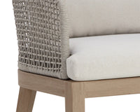 Nicolette Indoor/Outdoor White 55" Dining Table & Outdoor Capri Brown Teak Dining Chairs (Set of 4)