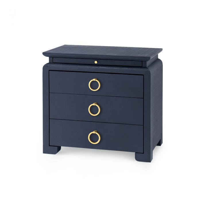 Vani 3 Drawer Storm Blue Nightstand/End Table
