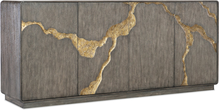 Trevo Dark Wood & Gold Entertainment Console