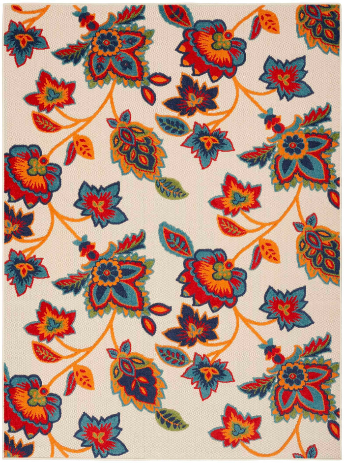 Annitra Indoor/Outdoor Multicolored Floral Area Rug - Elegance Collection