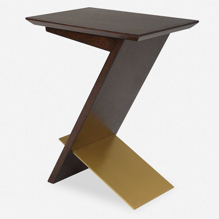 Bailey Brass & Wood End Table