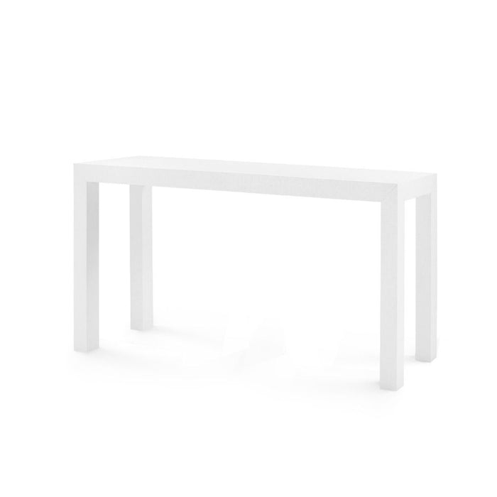 Rogelio 60" Large Grasscloth Chiffon White Console Table