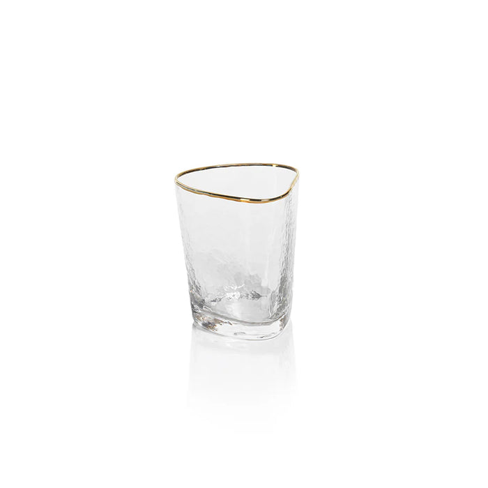 Aperitivo Triangular Double Old Fashioned Glass with Gold Rim - Set of 12
