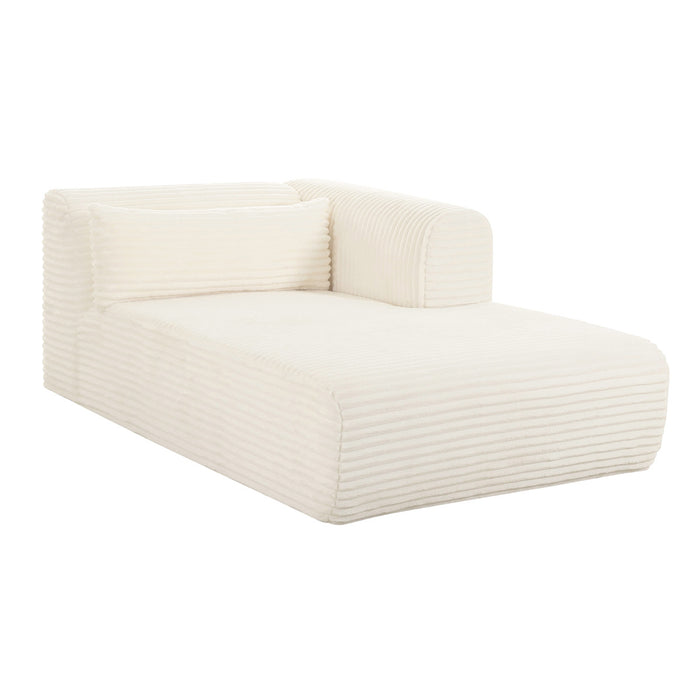 Telav Fluffy Oversized Cream Corduroy Modular RAF Chaise