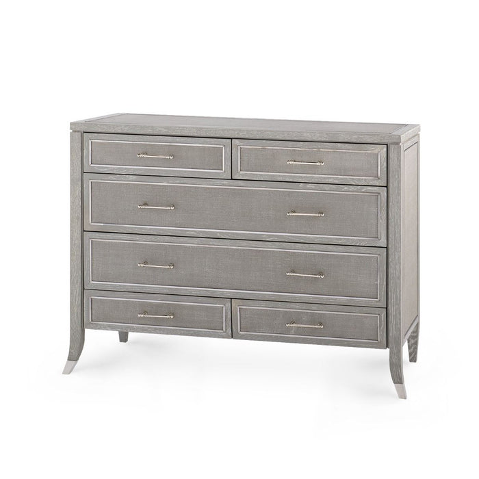 Saanvi 44" Soft Grey 6 Drawer Dresser
