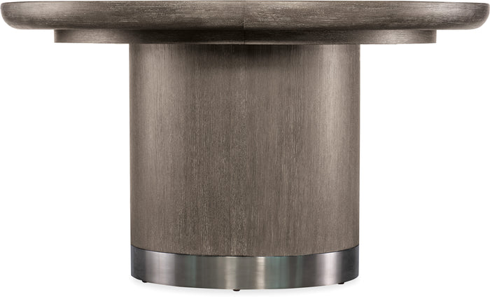Reyeh Dark Wood Modern Round Dining Table w/1-18in Leaf