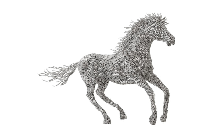 Horse Galloping Stainless Steel Sculpture (Indoor or Outdoor)