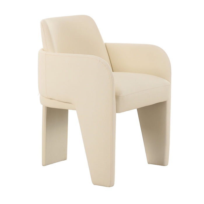 Amede Cream Vegan Leather Dining Chair