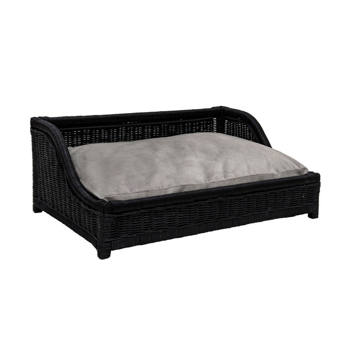 Amzie Black Rattan Small Pet Bed