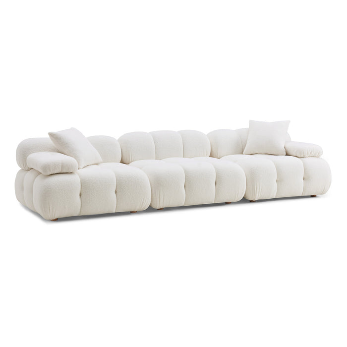 Vogue Cream Vegan Shearling Modular Sofa - Luxury Living Collection