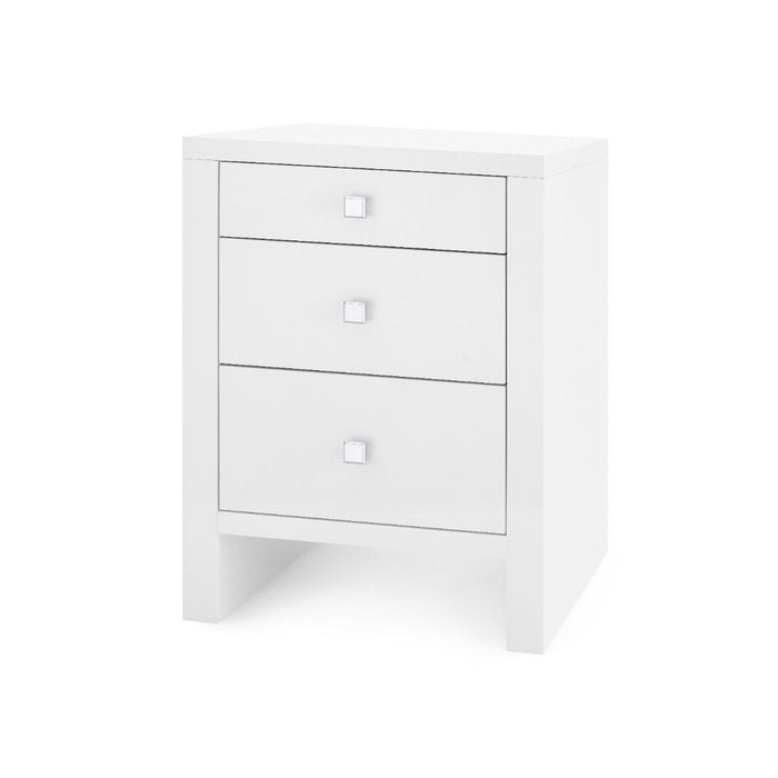 Kynlee 3 Drawer Chiffon White End Table/Nightstand