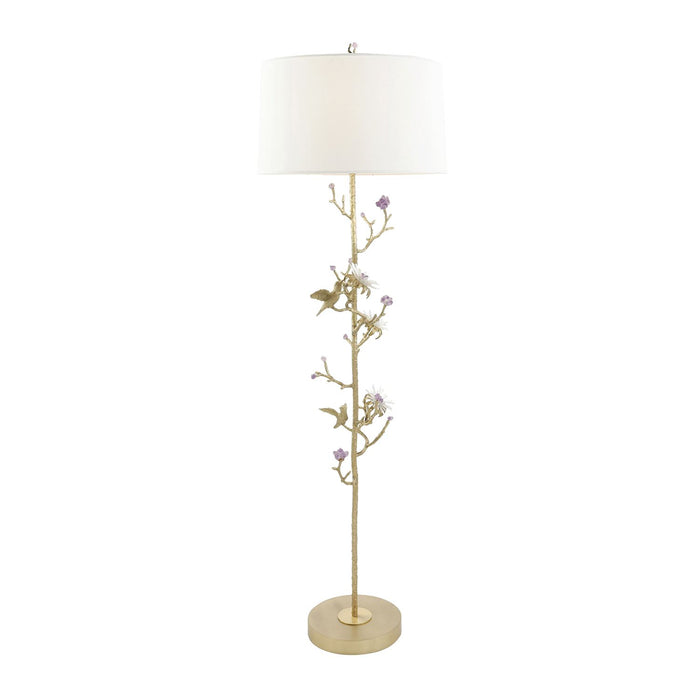 Amadeh Flowers of Selenite and Amethyst Floor Lamp
