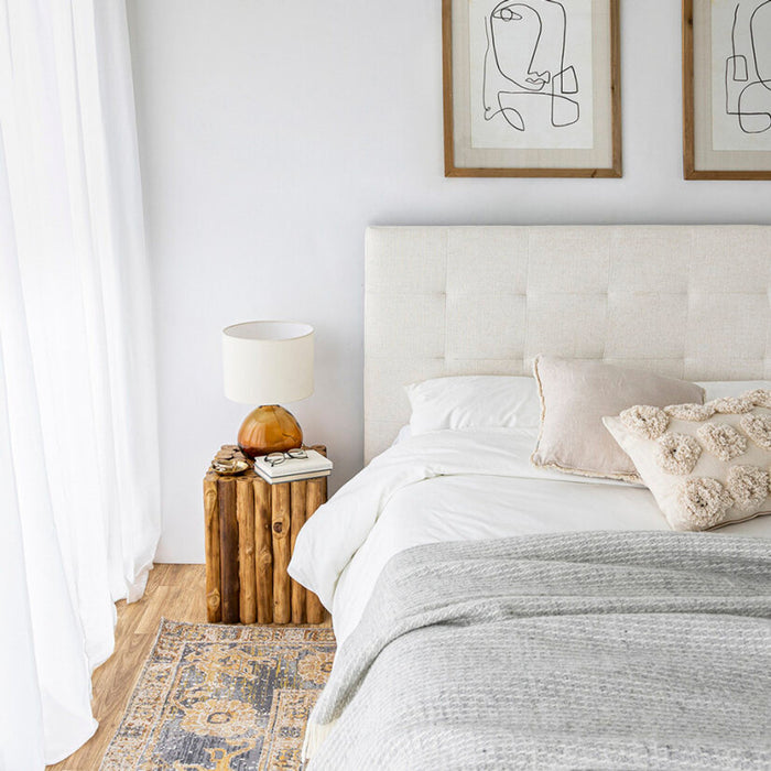 Evita Cream Fabric Bed