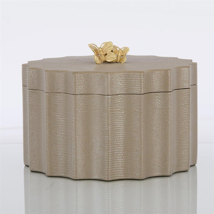 Mimi Grey Leather & Gold Box