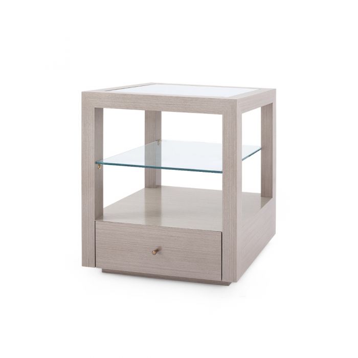 Layan 1-Drawer Taupe Grey Nightstand/Side Table