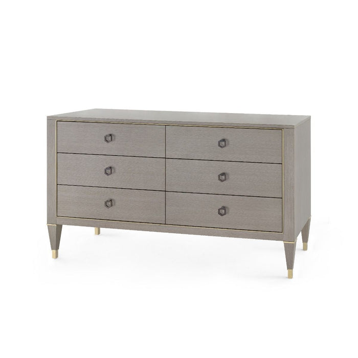 Lanna 60" Extra Large Taupe Grey and Champagne Dresser