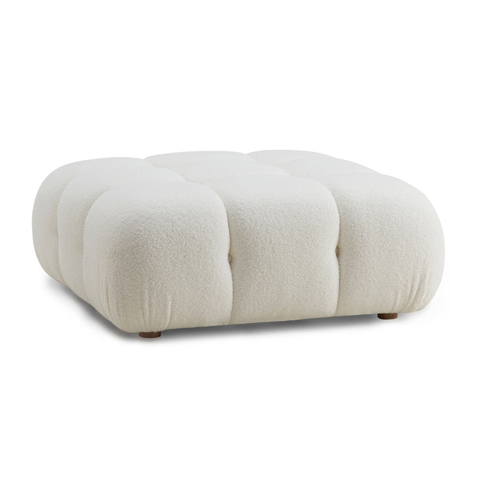 Vogue Cream Vegan Shearling Modular Ottoman