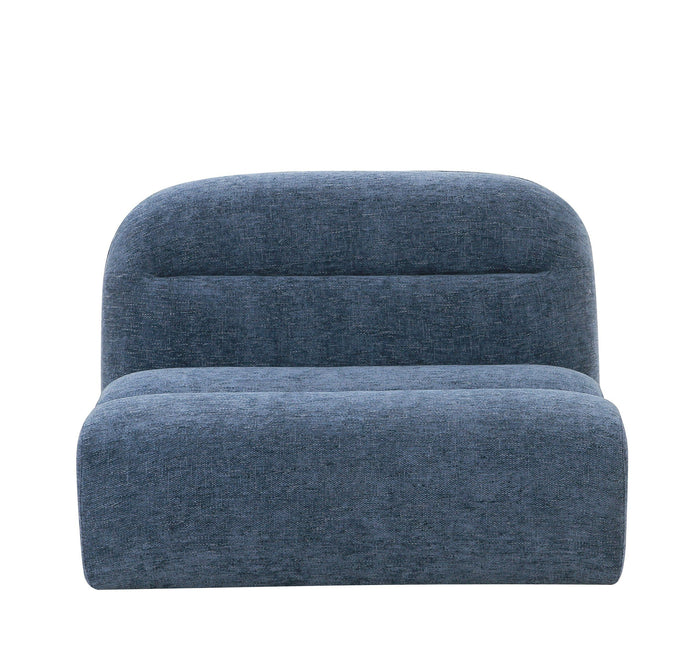 Kayleeh Modern Blue Fabric Modular Armless Sectional Seat