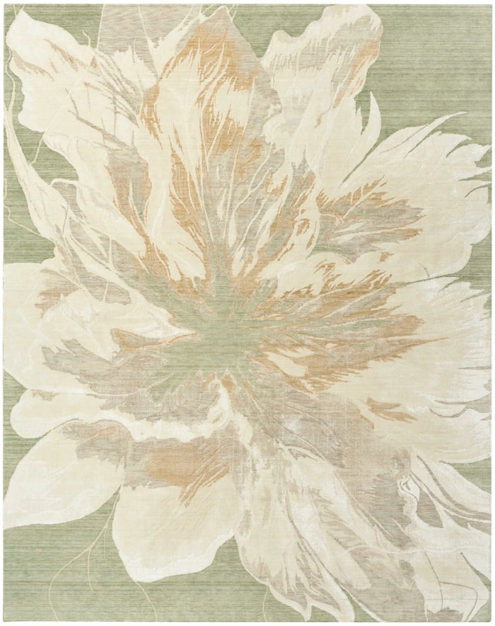 Meridith Green/Ivory Abstract Area Rug