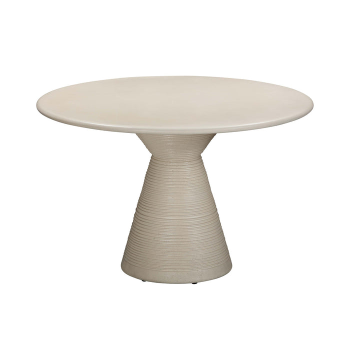 Erine Beige Textured Faux Plaster Concrete Indoor / Outdoor 47" Round Dining Table