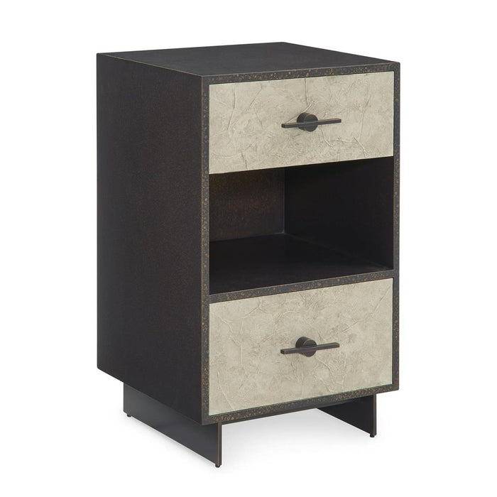 Paloma Two-Drawer Small Branzed Nightstand