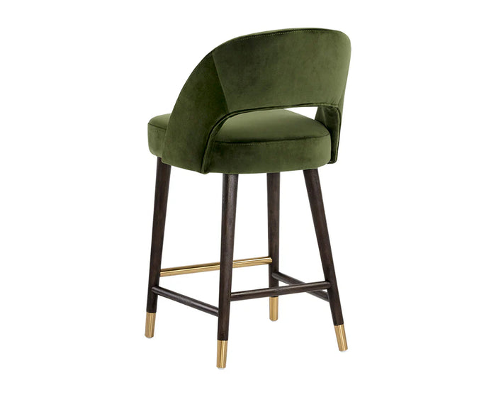 Monae Velvet Moss Green Counter Stool