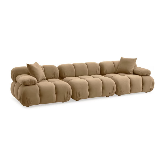Vogue 118” Cafe Au Lait Performance Velvet Modular Sofa