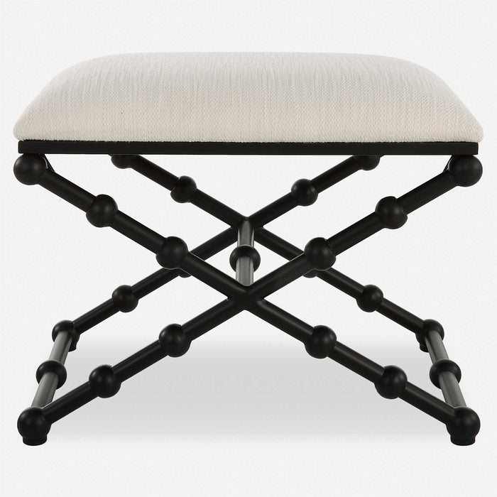 White & Black Iron Bench