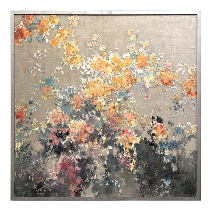 Radiant Color Burst Painting, Silver Finish Frame