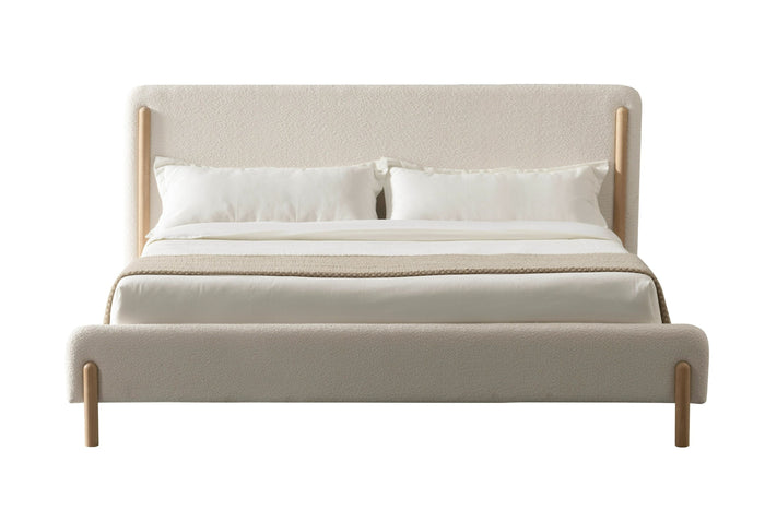 Tia Modern Ivory & Wood Bed