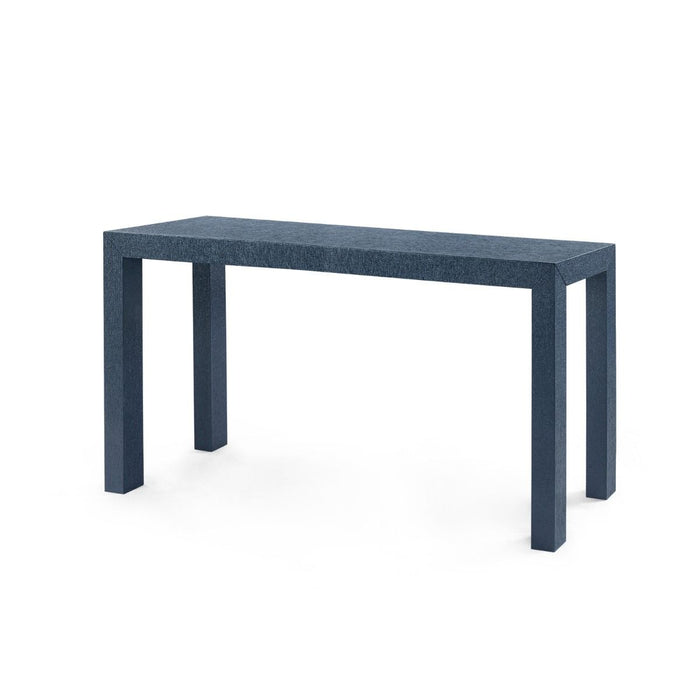 Rogelio 60' Large Navy Grasscloth Console Table