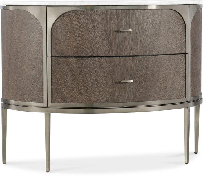 Reyeh Dark Wood Modern 2 Drawer Nightstand
