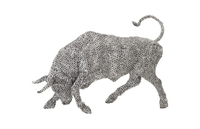 Charging Bull Stainless Steel Sculpture (Indoor or Outdoor)