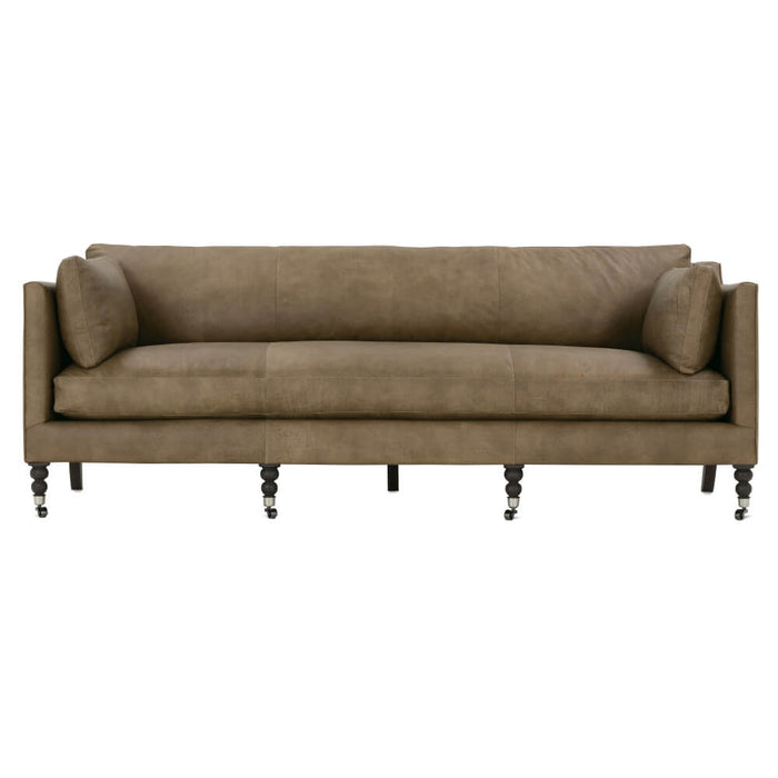 Blaise 90" Mushroom Leather Cloud Sofa
