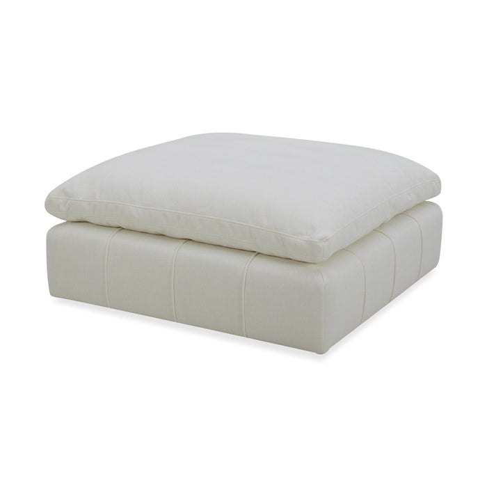Terra Modern Off White Fabric Ottoman