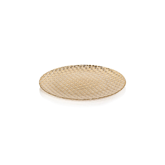 Braided Gold 8.25" Round Plate - Set of 12