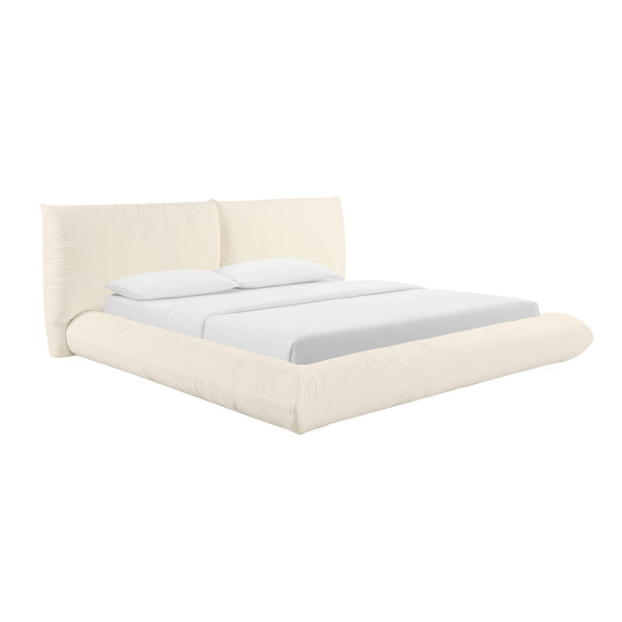 Stephen Cream 100% Upcycled Linen King Bed