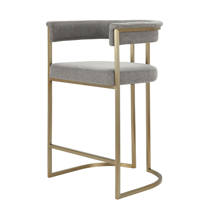 Jasmine Modern Grey Fabric & Gold Counter Stool
