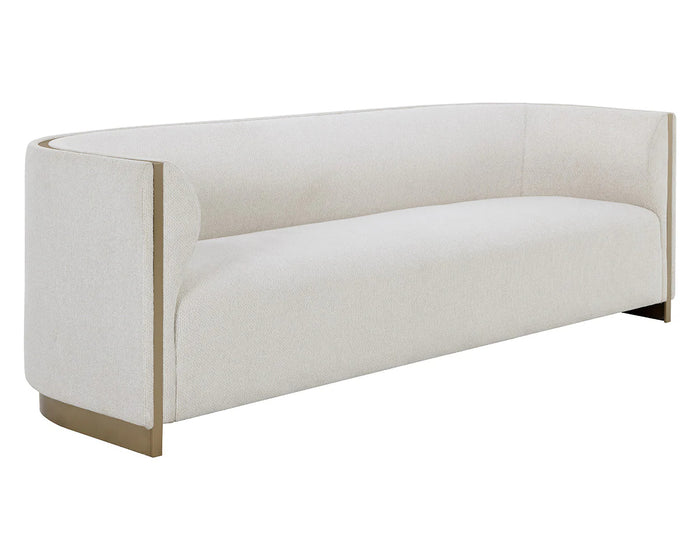 Larron 95" Performance Fabric & Gold Sofa