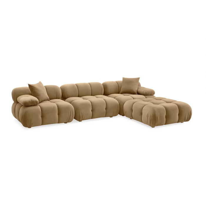 Vogue Cafe Au Lait Performance Velvet 6-piece Modular U-Sectional