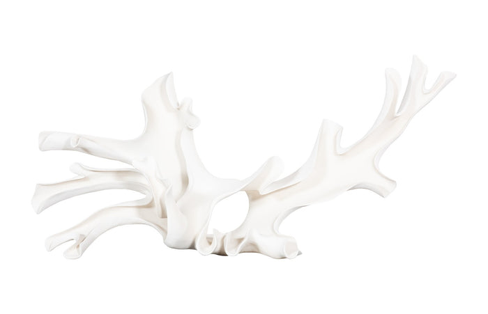 Abstract White Cast Root Sculpture (Indoor or Outdoor)