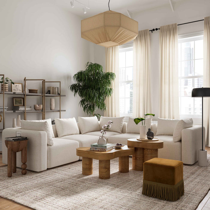 Karsyn Cream Linen 5-Piece Modular L-Sectional