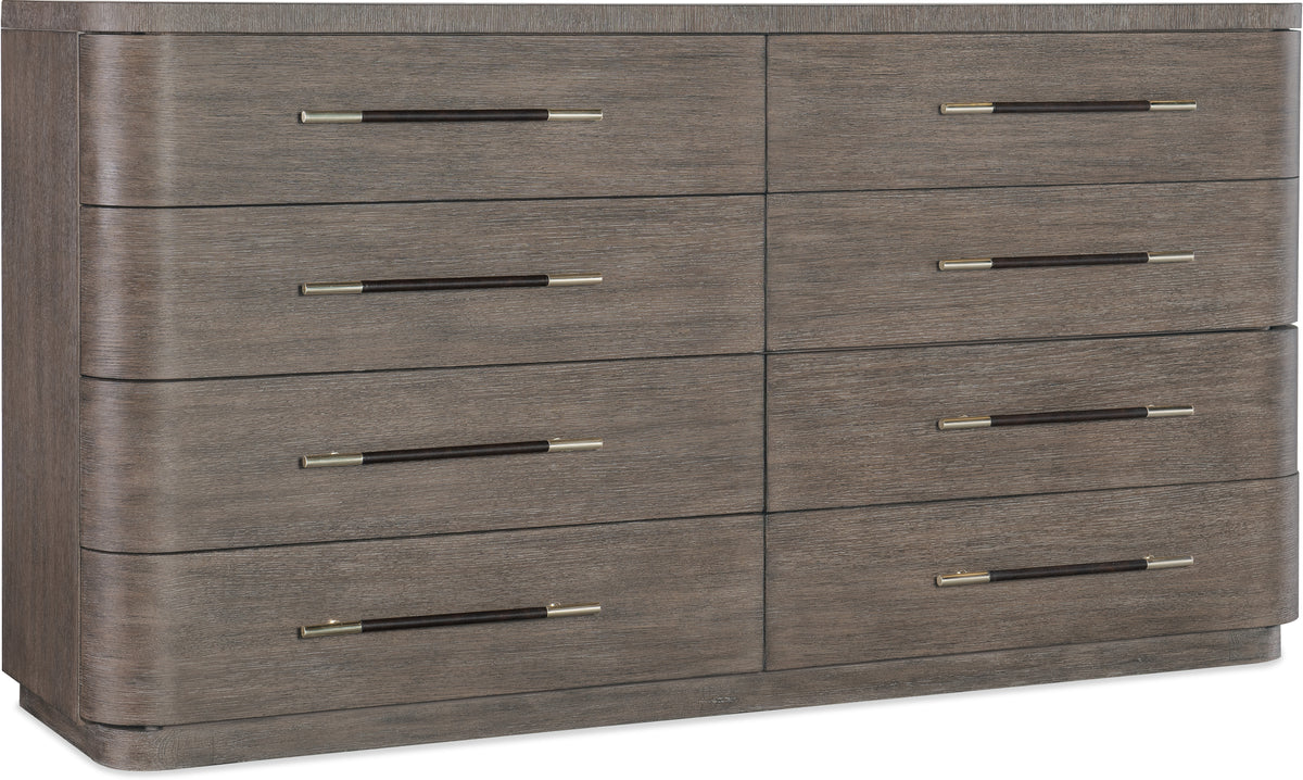 Reyeh Dark Wood Modern 8 Drawer Dresser