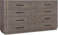 Reyeh Dark Wood Modern 8 Drawer Dresser
